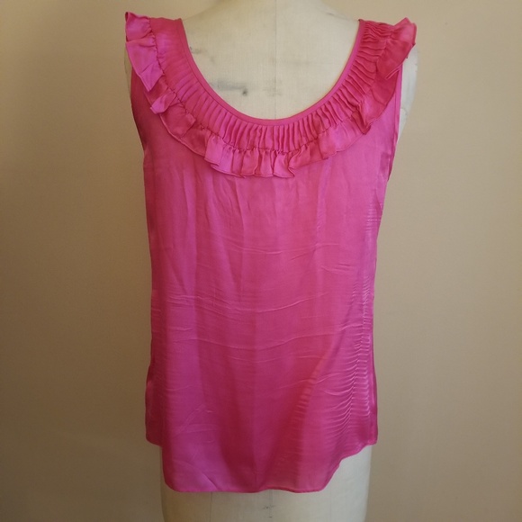 J Crew Fuchsia Silk Ruffle Camisole - Picture 2 of 5